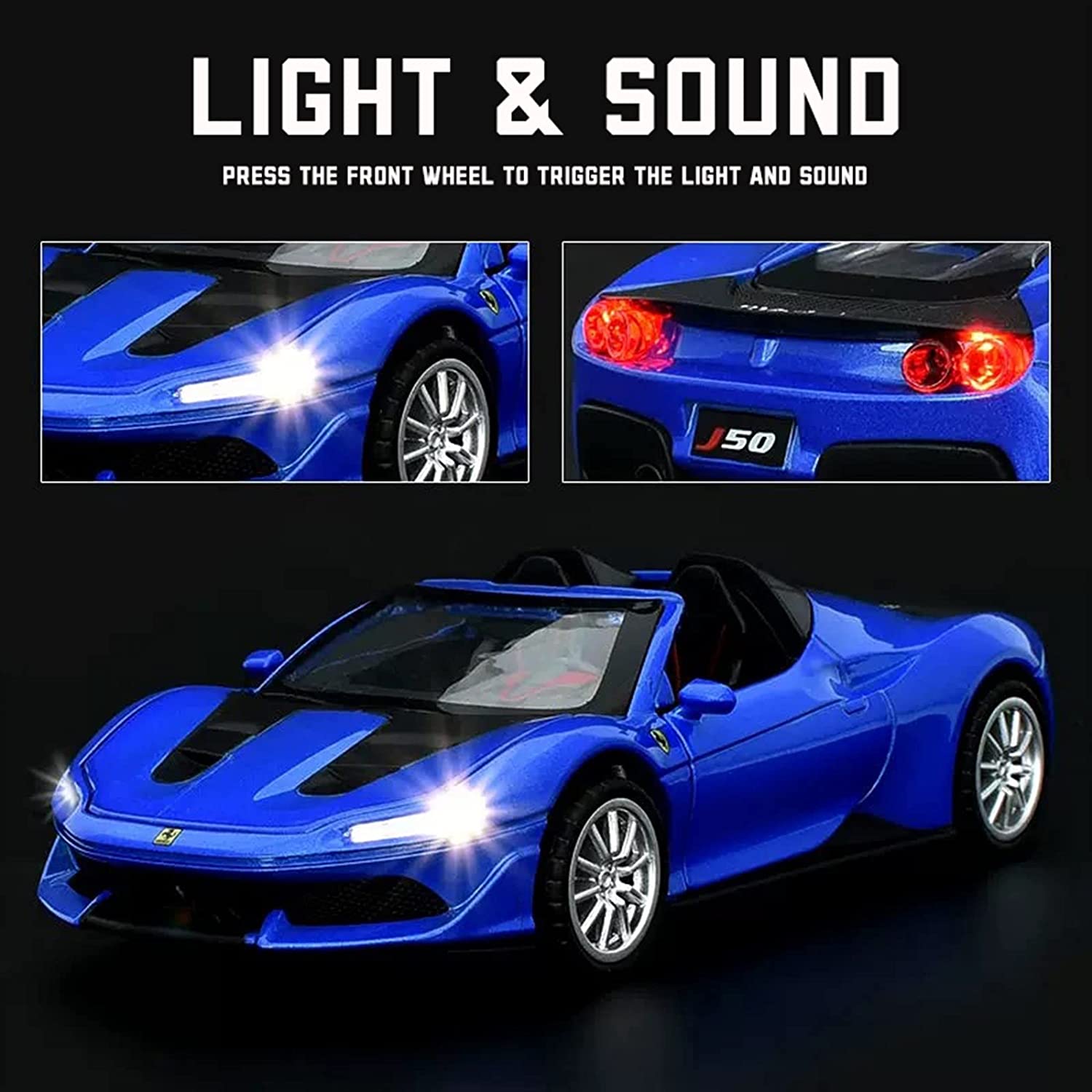 Модель автомобиля из сплава J50 в масштабе 1/32 со звуком и светом — фото 6