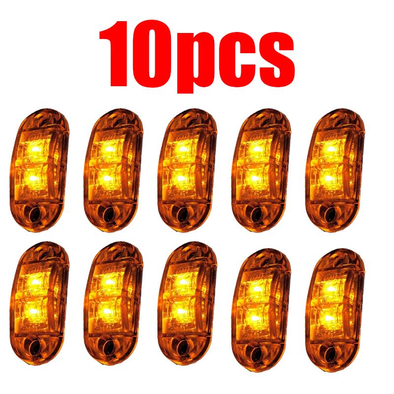 10pcs 12v 24v Led Side Marker Lights for Lorry Trailer Trucks Caravan Side Clearance Marker Led Light Lamp Yellow Red White