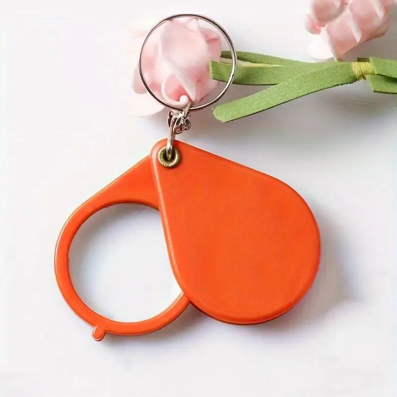 Mini Portable Magnifier Keyring Small Anti-Deformed Reading Aid Keychain for Elderly Clear Vision Portable Magnifying Glass