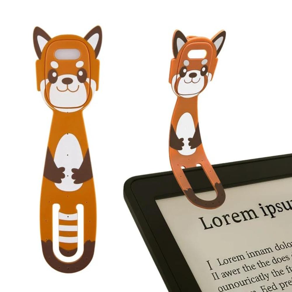 

Cute Bear Shape Clip-On Book Light Rechargeable Eye-Protection LED Reading Light Cartoon Adjustable Bookmark Lamp Home синій