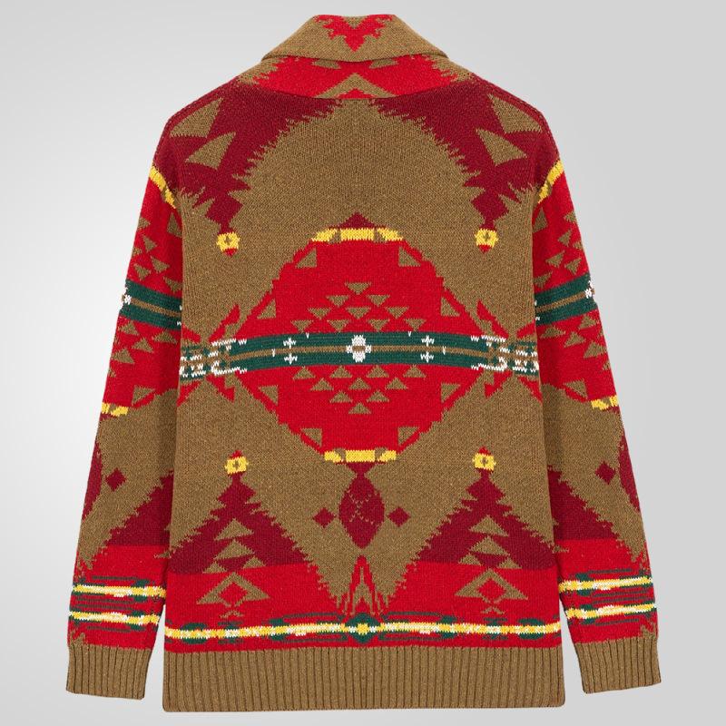 Herren-Pullover mit langen Ärmeln und Schalkragen, lockere Passform, lässig, weich, warm, grob gestrickt, Herbst/Winter, V-Ausschnitt, Strickoberteile, Pullover für Männer
