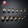 Fine 925 Sterling Silver Jewelry Earrings Clear Cubic Zircon 3MM 4MM 5MM 6MM 7MM 8MM Mix Size 6 Pairs Women Men Ear Accessories