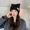 Embroidered Cat Cat's Ears Knitted Hat Soft Woolen Hat Sweet Warm Cap  Outdoor