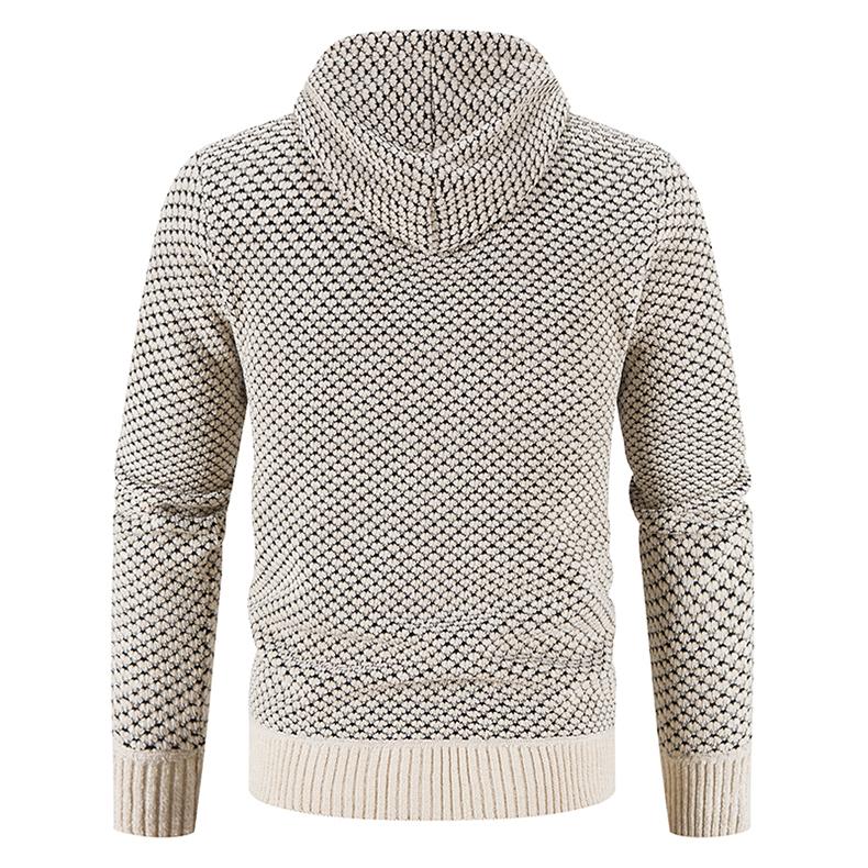 High Quality Winter Men Cardigan Sweater Thick Warm Hooded Casual Sweatercoat Mens Solid Zipper Knitted Cardigan Sweaters Men