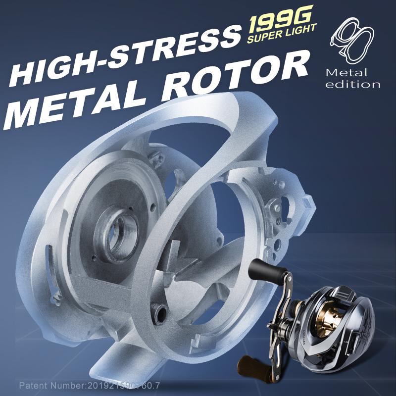 Water Dropper Reel Explosion Protection Line Metal Rotor Double Spool Long Casting 7.3:1 High Ratio 8kg Drag Powe Baitcasting Fishing Reel Lure Reel