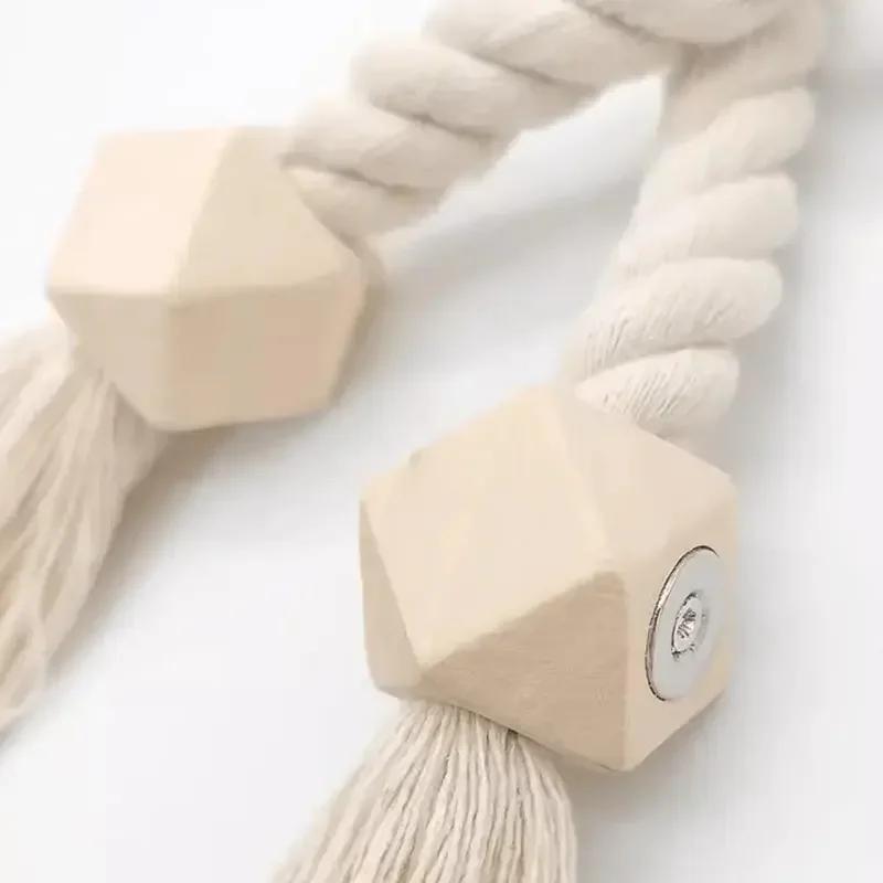 2 Buc. Legături Magnetice pentru Perdele Boho, Țesute Manual, Lemn Masiv, Accesorii de Cameră, Clip Suport, Perdele Elegante, Decor pentru Casă