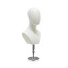 Mannequin Head with Shoulders textileCovered Freestanding Hairpiece Stand for