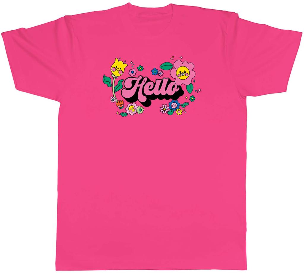 Hello Day Unisexs TShirt Flower Power Greet Hi Tee Gift
