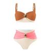 2025 Gold-Plated Color Block High Waist Bikini for Women
