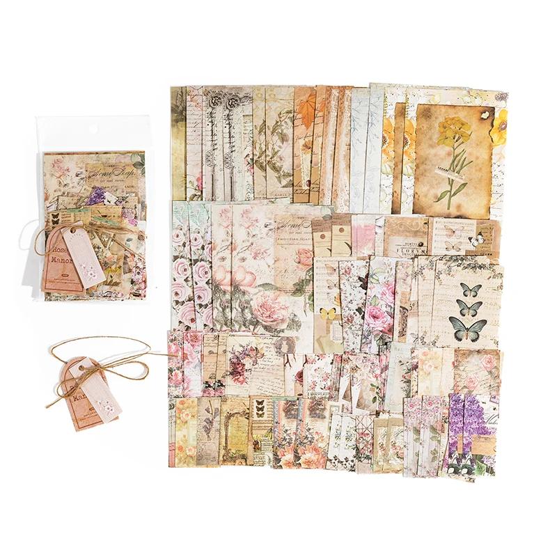 100pcs/pack Decor Scrapbook Vintage Materials Paper Combo Kit DIY Junk Journal Collage Photo Album Retro Background paper