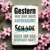 Tin Sign "Yesterday Was Tidy – Too Bad You Missed It" for Home & Bar Decor