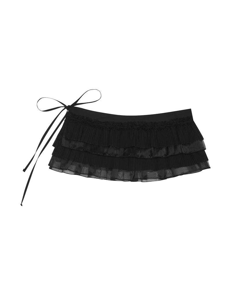 LUVISTRUE Pa Frill Warp Skirt(Black)