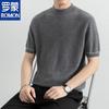Men's 100% Cashmere Short-Sleeve Crew Neck Knit Sweater