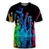 European and American Gradient Color Water Droplet T-shirt 3D Digital Printing Men's Short Sleeved Casual T-shirt