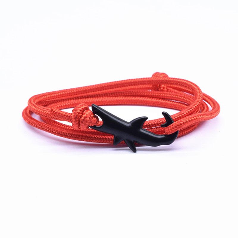 Noter Stylish Shark Bracelet Men Women Handmade Multi Layer Adjustable Paracord Braslet Multiple Colors Available Casual Jewelry