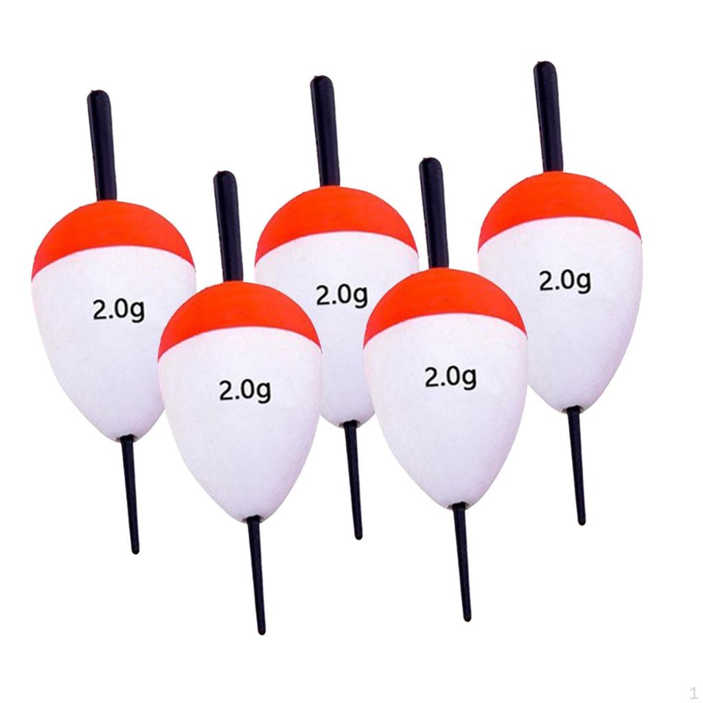 5 Brightly Colored Oval Shaped EVA Foam Fishing Buoys, High Buoyancy for Trout, Catfish, Bass And