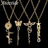 Atoztide Personalized Custom Name Necklaces for Women 1 Hole Butterfly Wing Pendant Stainless Steel Christmas Jewelry Gift