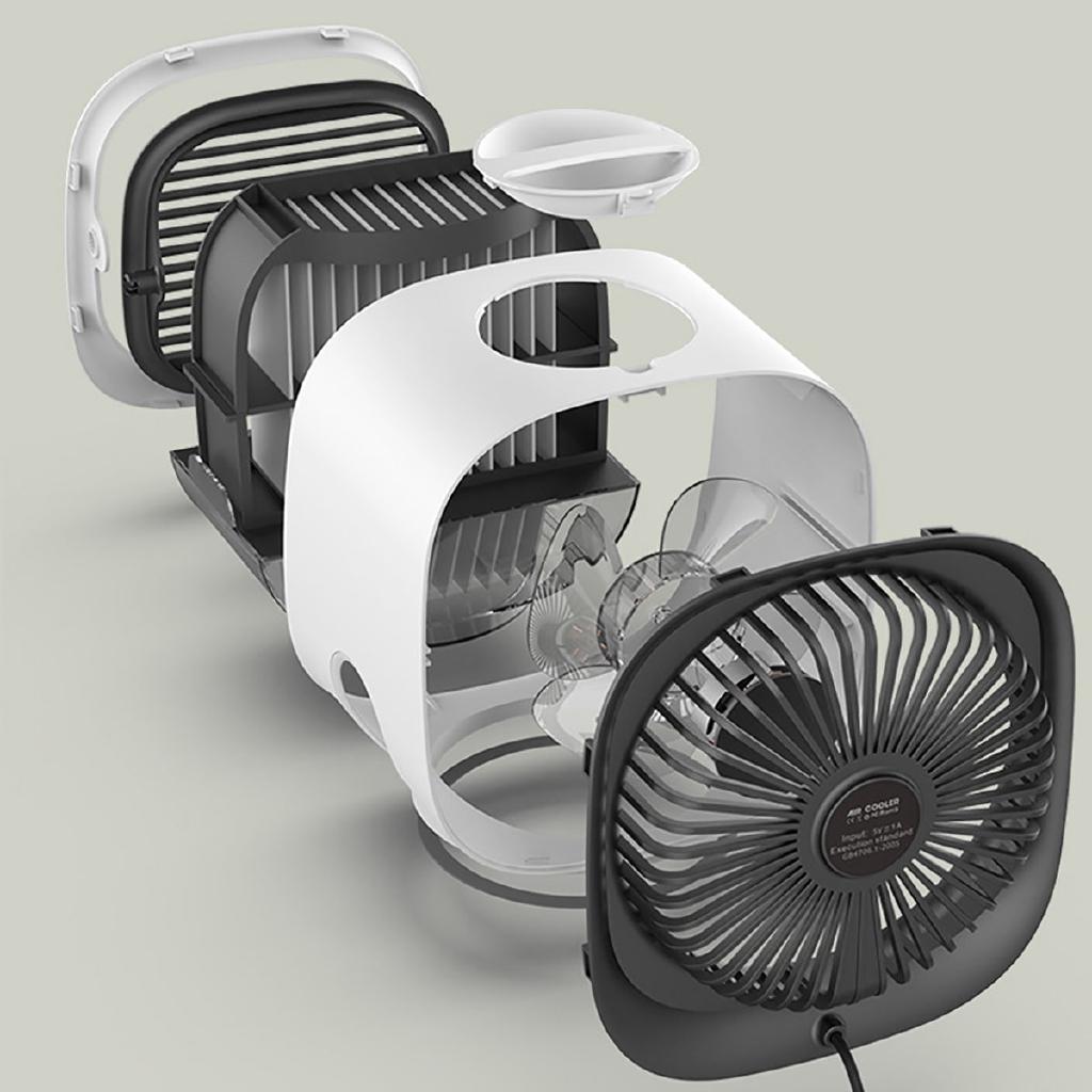 Portable Convenient Air Cooler Fan Air Conditioner Humidifier Space Easy Cool Purifies Air Cooling Fan for Home Office USB