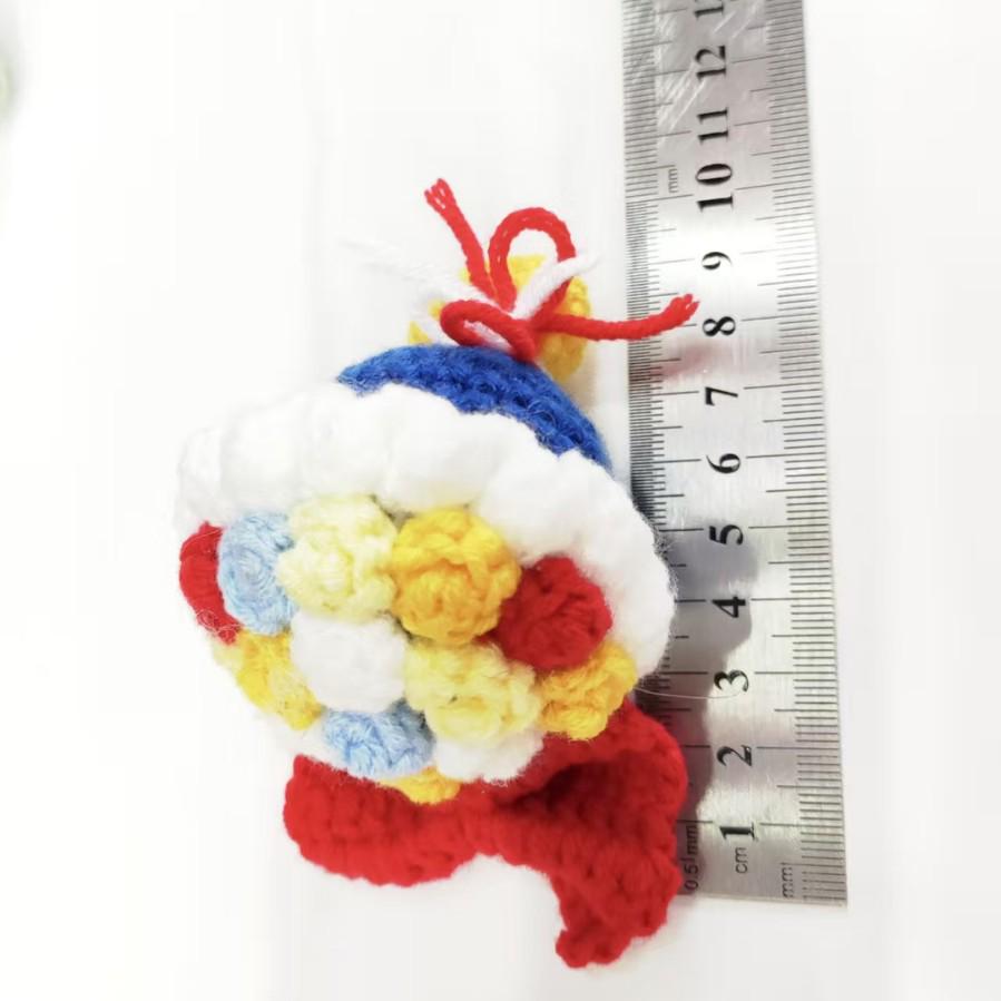 Hand-Knitted Yarn Mini Bouquet Keychain Pendant