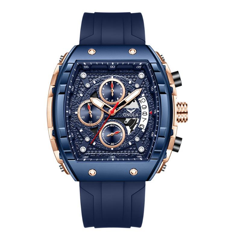 New Top Brand Fashion Watch Men's Multifunctional Silicone Band Waterproof Quartz Luminous Wrist Watch