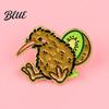 Handmade Brooch Gift Artistic Textured Cartoon Kiwi Bird Design Zinc