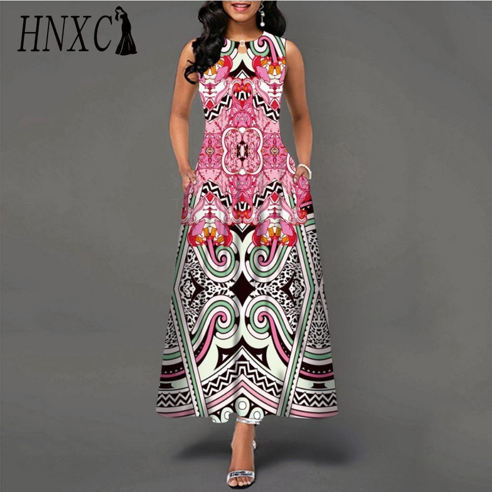 HNXC 48 barev Nové dámské volné vintage květinové volánové šaty Befree šaty Velká letní párty Tílka Elegantní maxi šaty