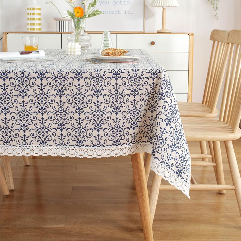 Polyester Cotton Rose Lace Tablecloth Coffee Table Tablecloth Table Cloth Cover Towel