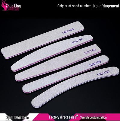Professional 100-180 Grit Grey & White Nail File for Manicure