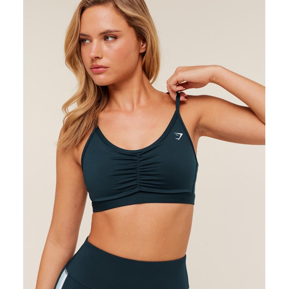 Gymshark Ruched Sports Bra Deep Petrol Blue B2a7a Udrl