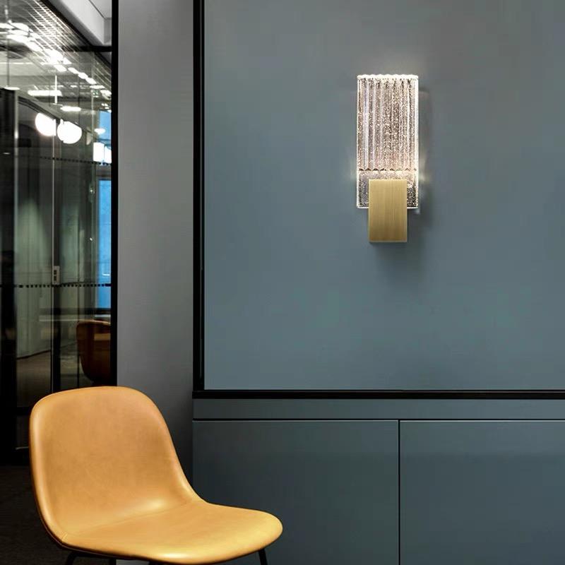 Modern LED luxury stainless steel crystal wall lamp living room TV bedroom decoration furniture study room interior Light Sconce