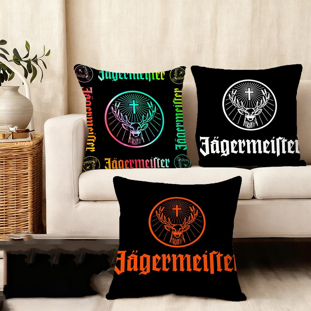 Classic Brand JJagermeister Cushion Cover Plush Fabric Soft DoubleSided Printed Sofa Warm Winter Home Child Gift Pillow Case