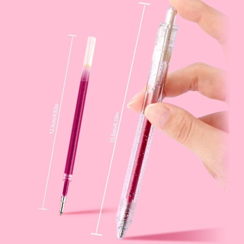 Retractable Colored Gel Inks Pen Shimmering Metallic Journaling Pen 1.0MM for Writing Drawing Journaling Scrapbooking