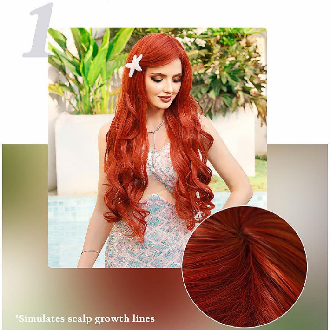 

Русалка европейская мода длинный волнистый парик для женщин 1 pcs