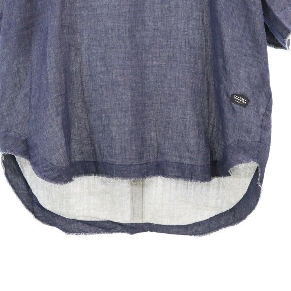 Brand new quolt Short sleeve shirt XL Navy TOP-GAUZE SHIRTS pullover Men's Used