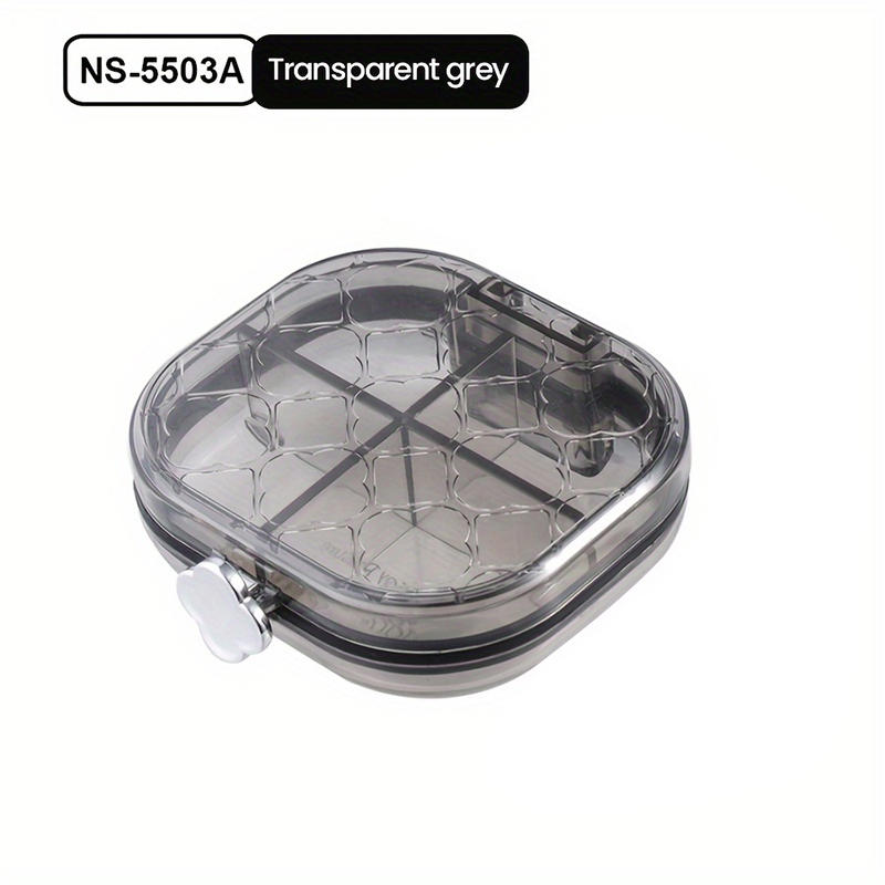 1Pc Compartment Sealed Storage Box Moisture-proof Jewelry Sealed Organizer Transparent Portable Compartment Sealed Pill Box