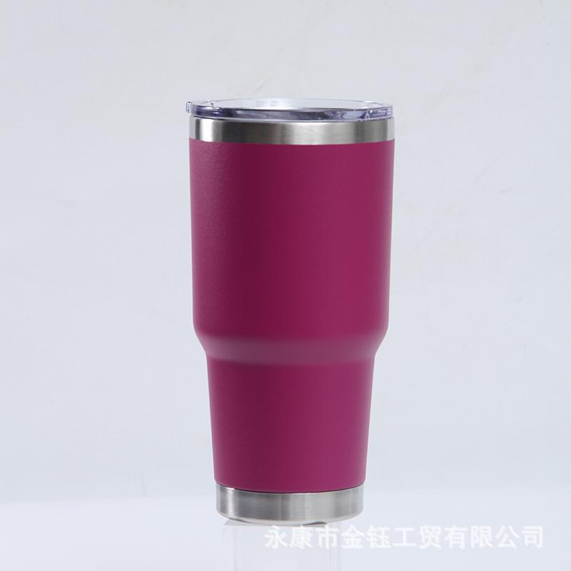 European And American 30Oz Car Cup Pro 304 Stainless Steel Vacuum Color Spray Belly Cup, Portable Car Cup