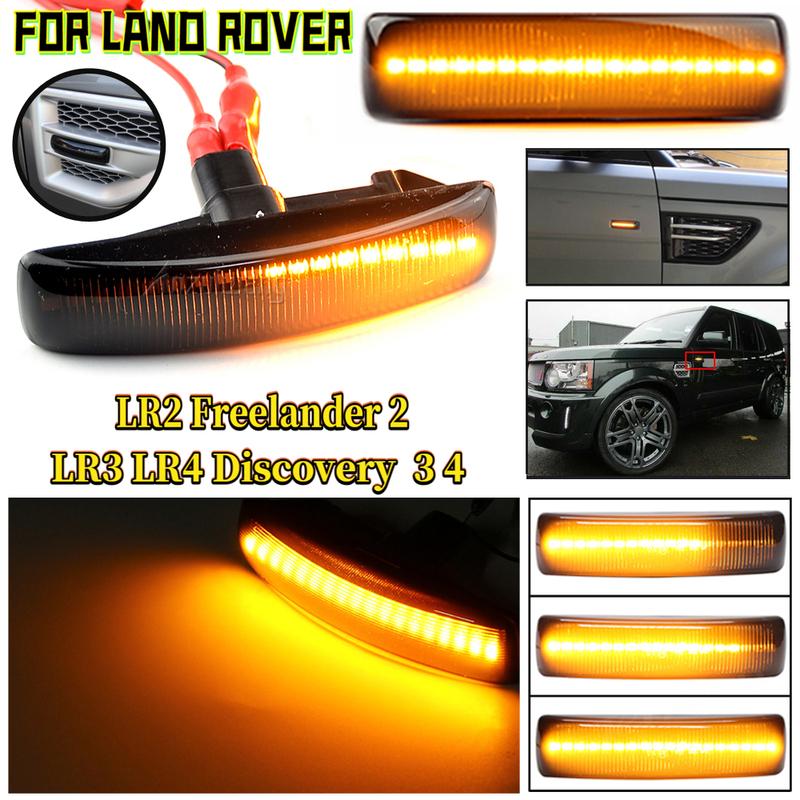 2Pcs LED Turn Signal Dynamic Side Marker Lamp Repeater Indicator Light For Land Rover Freeland 2 Discovery 3 4 Rover Sport L320