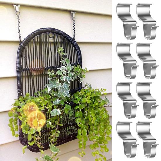 Vinyl Siding Hooks Heavy Duty S-shaped Hooks Non-Hole Stainless Steel Holiday Decoration Hangers for Halloween Christmas Lights Wreaths Flags
