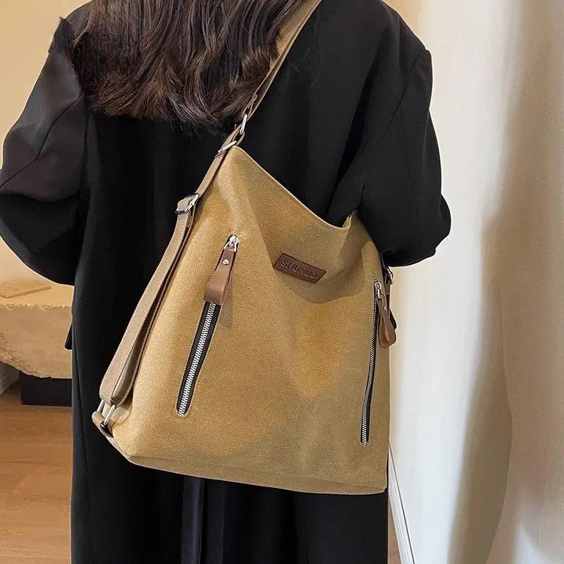Large Capacity Canvas Shoulder Bag for Women  Casual Shoulder Bag  Women's Backpacks  Travel Bag  Crossbody Bags  Women's Bag