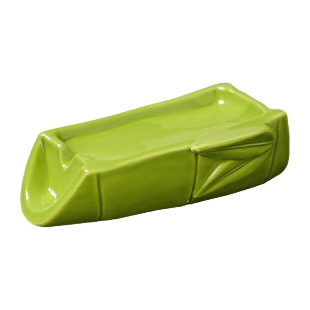 No Punching Ceramic Self Draining Soap Holder Bamboo Cute Panda Soap Dish with Drain Holes Creative Soap Tray Kitchen