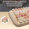 Cute, Portable, 84-key Wired Keyboard for Women with Colorful Round Keycaps, Typewriter-style English Layout, and Pink Switches (Milk Tea).