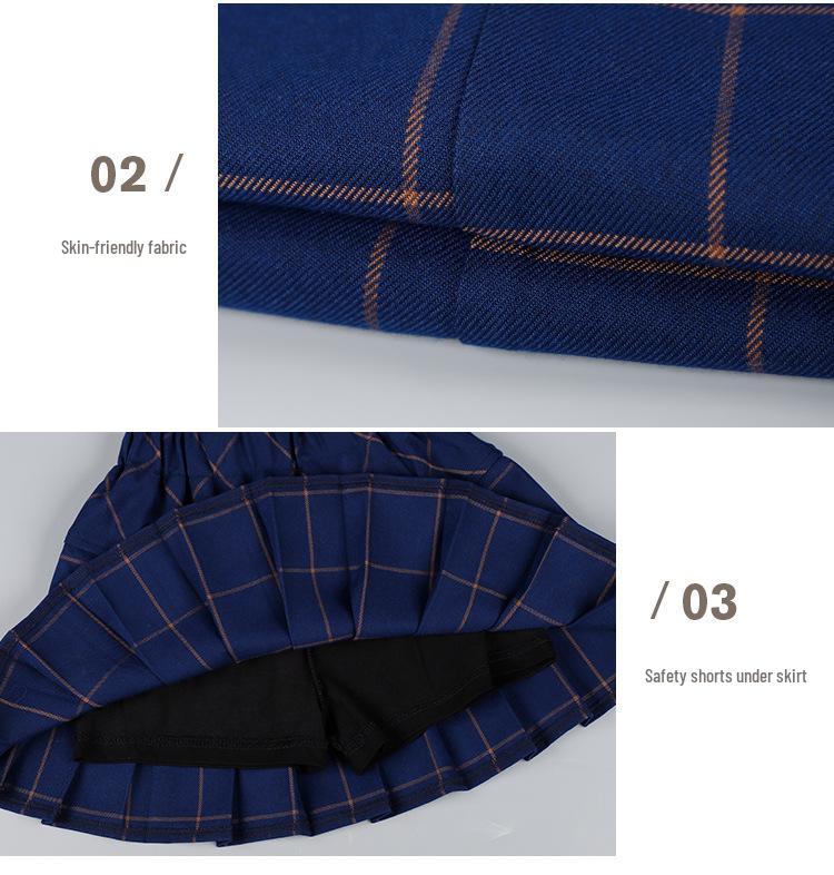 Plaid British Style Girls' Uniform Set for Kindergarten & Elementary School