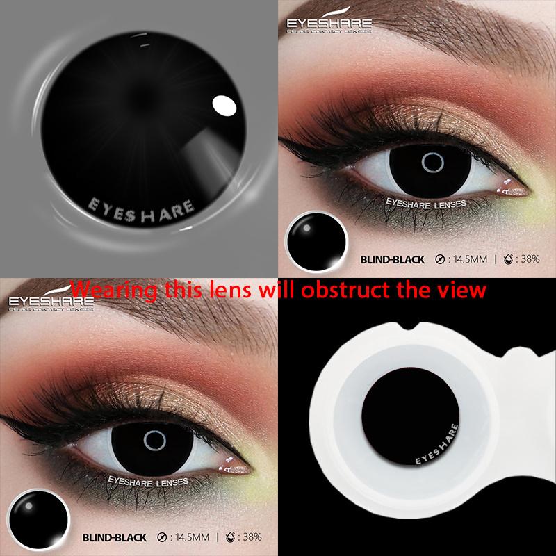 1 Pair Color Contact Lenses for Eyes Cosplay White Lenses Anime Accessories Lenses Black Contacts Lenses for Halloween