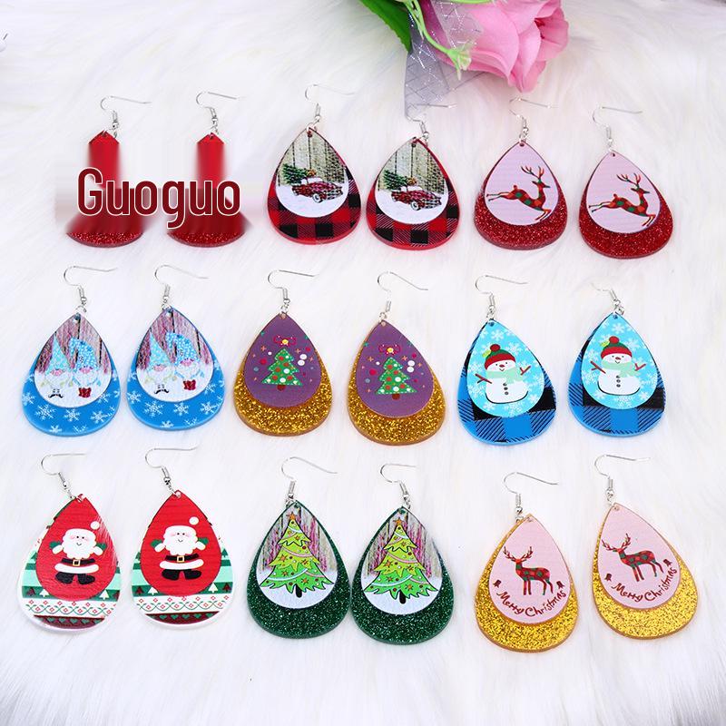 Snowman & Reindeer Christmas Teardrop Earrings