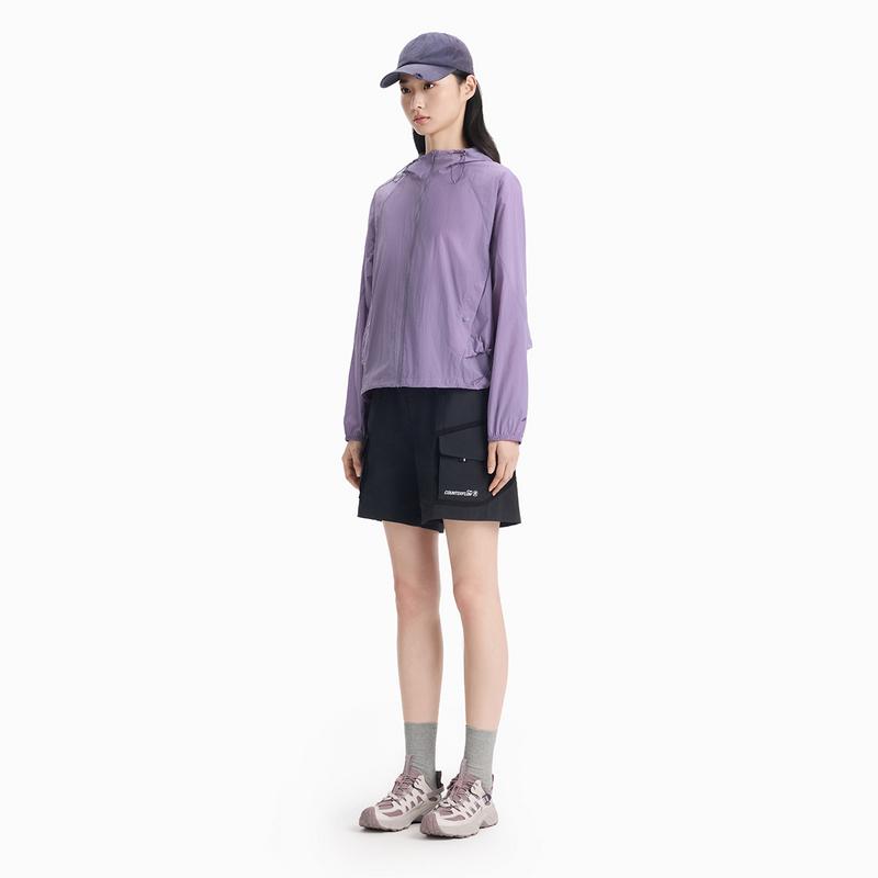Li Ning Outdoor CF Water-Resistant Lightweight Cooling UPF 50+ Sun Protection Jacket Women jackets Mineral-Purple AFDW208-5