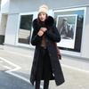Winter Plus Size Cotton-padded Jacket Women's Coat Long Over-the-knee Padded Coat with Large Fur Collar