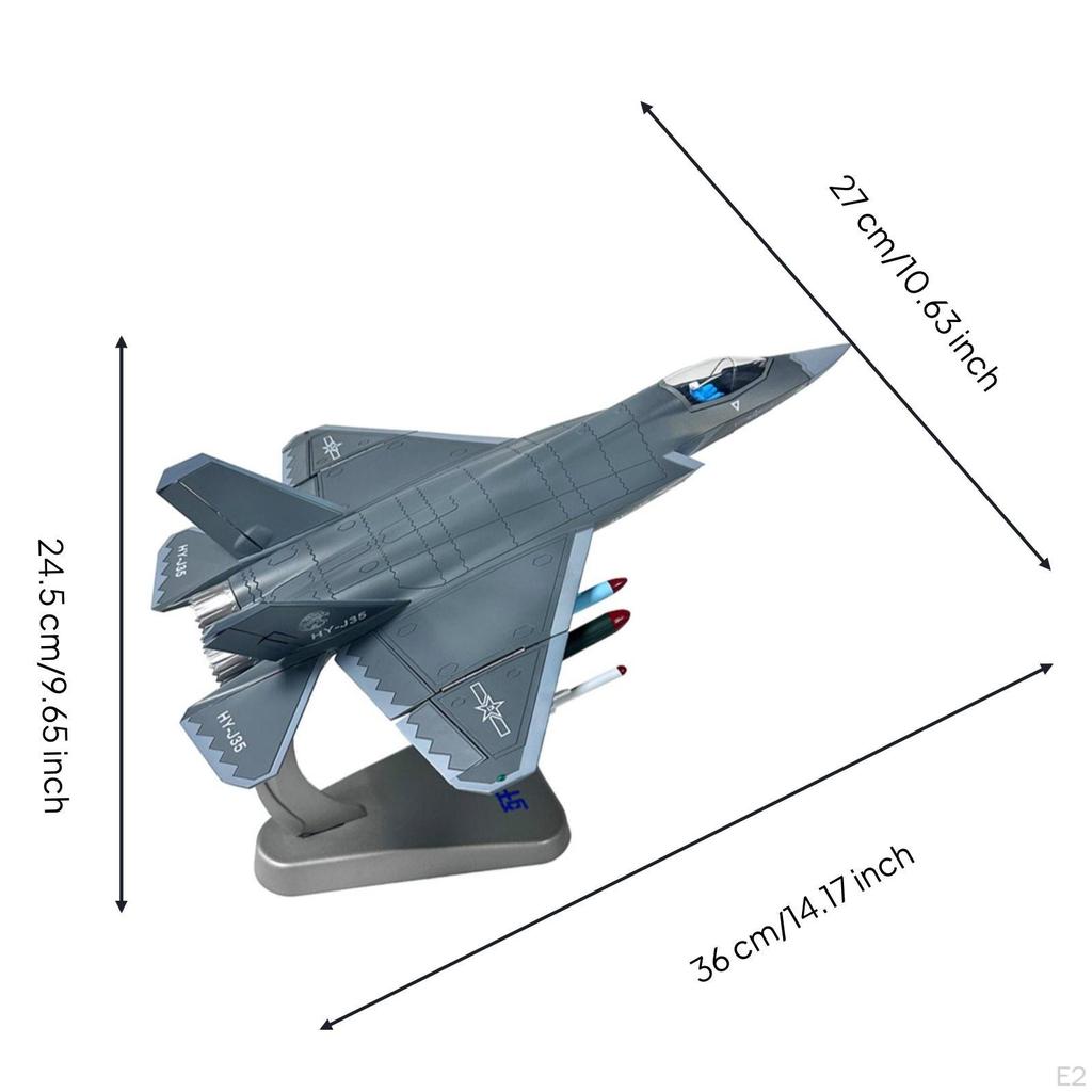 Fighter Jet Model 35 Alloy with Stand Toy for Aviation Fans History