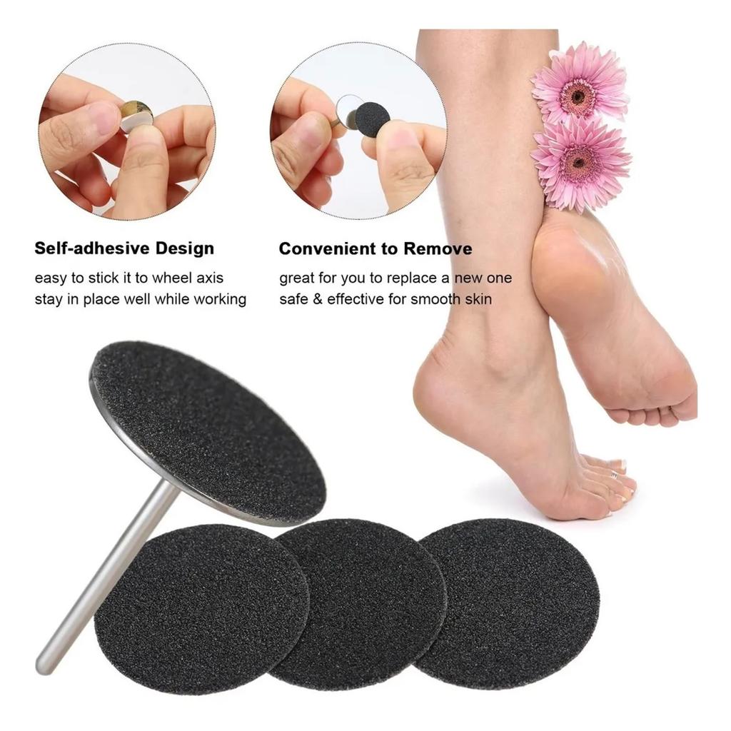 50pcs Replacement Sandpaper Disk for Electric Foot File Callus Remover with Wheel Axis Pedicure Tool for Men Women Dead