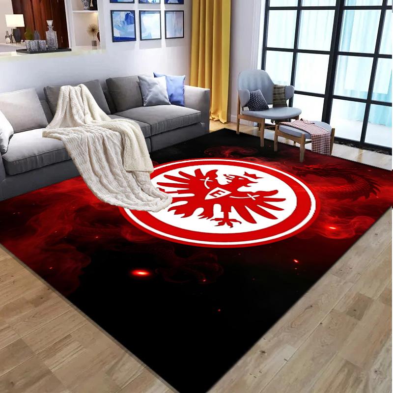 Eintracht Frankfurt Muster Teppich, Innen-/Außenmatte, für Picknick, Spielzimmer, Schlafzimmer, Büro, Wohnzimmer, Heimdeko Teppich, Geburtstagsgeschenk