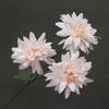 Dahlia Silk Flower Arrangement: 3-Head Artificial Blossoms for Home, Wedding, or Window Display Decoration.